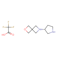 Chemical structure of 6-[(3R)-pyrrolidin-3-yl]-2-oxa-6-azaspiro[3.3]heptane; trifluoroacetic acid - CSSB21443836309