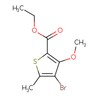 Chemical structure of ethyl 4-bromo-3-methoxy-5-methylthiophene-2-carboxylate - CSSB01991535933