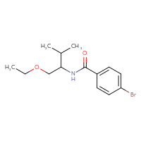 Chemical structure of 4-bromo-N-(1-ethoxy-3-methylbutan-2-yl)benzamide - CSSB00004678178