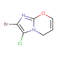 Chemical structure of 2-bromo-3-chloro-5H-imidazo[2,1-b][1,3]oxazine - CSSB00135144656