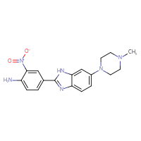 Chemical structure of 4-[6-(4-methylpiperazin-1-yl)-1H-1,3-benzodiazol-2-yl]-2-nitroaniline - CSSB00159321144