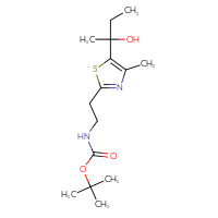 Chemical structure of tert-butyl N-{2-[5-(2-hydroxybutan-2-yl)-4-methyl-1,3-thiazol-2-yl]ethyl}carbamate - CSSB20846914919