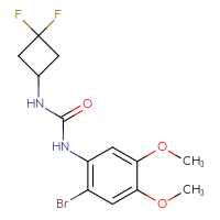 Chemical structure of 1-(2-bromo-4,5-dimethoxyphenyl)-3-(3,3-difluorocyclobutyl)urea - CSSB00096324915