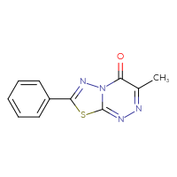 Chemical structure of 3-methyl-7-phenyl-4H-[1,3,4]thiadiazolo[2,3-c][1,2,4]triazin-4-one - CSSB00121638378