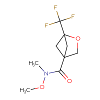 Chemical structure of N-methoxy-N-methyl-1-(trifluoromethyl)-2-oxabicyclo[2.1.1]hexane-4-carboxamide - CSSB03444011010