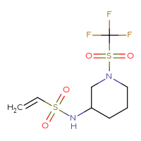 Chemical structure of N-(1-trifluoromethanesulfonylpiperidin-3-yl)ethene-1-sulfonamide - CSSB03472593058