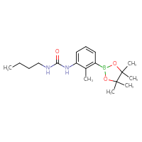 Chemical structure of 3-butyl-1-[2-methyl-3-(4,4,5,5-tetramethyl-1,3,2-dioxaborolan-2-yl)phenyl]urea - CSSB03575178541