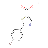 Chemical structure of lithium(1+) 2-(4-bromophenyl)-1,3-thiazole-5-carboxylate - CSSB21432484035