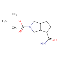 Chemical structure of tert-butyl 4-carbamoyl-octahydrocyclopenta[c]pyrrole-2-carboxylate - CSSB06258657180