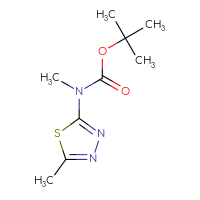 Chemical structure of tert-butyl N-methyl-N-(5-methyl-1,3,4-thiadiazol-2-yl)carbamate - CSSB06727933850