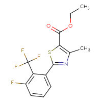 Chemical structure of ethyl 2-[3-fluoro-2-(trifluoromethyl)phenyl]-4-methyl-1,3-thiazole-5-carboxylate - CSSB00015287420