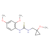 Chemical structure of 1-(2,4-dimethoxyphenyl)-3-[(1-methoxycyclopropyl)methyl]thiourea - CSSB21432451575