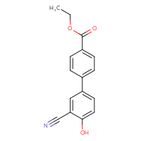Chemical structure of ethyl 3'-cyano-4'-hydroxy-[1,1'-biphenyl]-4-carboxylate - CSSB00150704066