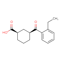Chemical structure of (1R,3S)-3-(2-ethylbenzoyl)cyclohexane-1-carboxylic acid - CSSB00102526874