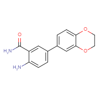 Chemical structure of 2-amino-5-(2,3-dihydro-1,4-benzodioxin-6-yl)benzamide - CSSB04255070848