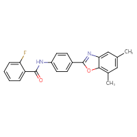 Chemical structure of N-[4-(5,7-dimethyl-1,3-benzoxazol-2-yl)phenyl]-2-fluorobenzamide - CSSB00132965038