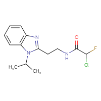 Chemical structure of 2-chloro-2-fluoro-N-{2-[1-(propan-2-yl)-1H-1,3-benzodiazol-2-yl]ethyl}acetamide - CSSB21332055154