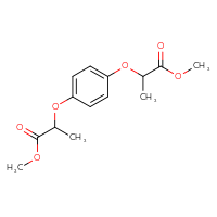 Chemical structure of methyl 2-{4-[(1-methoxy-1-oxopropan-2-yl)oxy]phenoxy}propanoate - CSSB00025739339