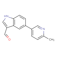 Chemical structure of 5-(6-methylpyridin-3-yl)-1H-indole-3-carbaldehyde - CSSB06581243265