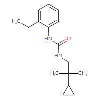Chemical structure of 3-(2-cyclopropyl-2-methylpropyl)-1-(2-ethylphenyl)urea - CSSB02009910796