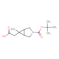 Chemical structure of 2-{3-[(tert-butoxy)carbonyl]-6-methyl-3-azabicyclo[3.1.0]hexan-6-yl}acetic acid - CSSB20621792109
