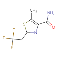 Chemical structure of 5-methyl-2-(2,2,2-trifluoroethyl)-1,3-thiazole-4-carboxamide - CSSB02270738324