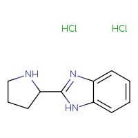 Chemical structure of 2-(pyrrolidin-2-yl)-1H-1,3-benzodiazole dihydrochloride - CSSB00015201764