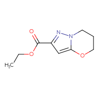 Chemical structure of ethyl 5H,6H,7H-pyrazolo[3,2-b][1,3]oxazine-2-carboxylate - CSSB00000092335