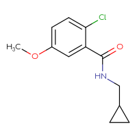 Chemical structure of 2-chloro-N-(cyclopropylmethyl)-5-methoxybenzamide - CSSB06394494571