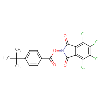 Chemical structure of 4,5,6,7-tetrachloro-1,3-dioxo-2,3-dihydro-1H-isoindol-2-yl 4-tert-butylbenzoate - CSSB20270306491