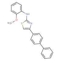 Chemical structure of 4-{[1,1'-biphenyl]-4-yl}-N-(2-methoxyphenyl)-1,3-thiazol-2-amine - CSSB00000682661