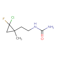 Chemical structure of [2-(2-chloro-2-fluoro-1-methylcyclopropyl)ethyl]urea - CSMB00113969910