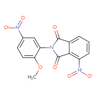 Chemical structure of 2-(2-methoxy-5-nitrophenyl)-4-nitro-2,3-dihydro-1H-isoindole-1,3-dione - CSSB00121697865
