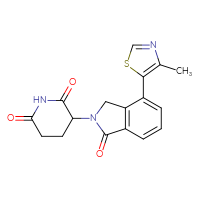 Chemical structure of 3-[4-(4-methyl-1,3-thiazol-5-yl)-1-oxo-2,3-dihydro-1H-isoindol-2-yl]piperidine-2,6-dione - CSSB03531940445