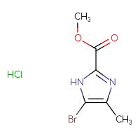 Chemical structure of methyl 5-bromo-4-methyl-1H-imidazole-2-carboxylate hydrochloride - CSSB00159312709