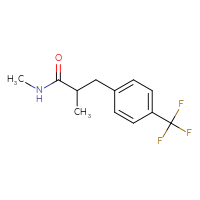 Chemical structure of N,2-dimethyl-3-[4-(trifluoromethyl)phenyl]propanamide - CSSB01997466970