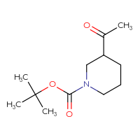Chemical structure of tert-butyl 3-acetylpiperidine-1-carboxylate - CSSB00000056295