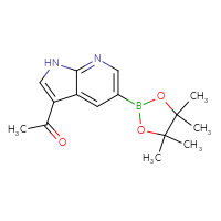 Chemical structure of 1-[5-(4,4,5,5-tetramethyl-1,3,2-dioxaborolan-2-yl)-1H-pyrrolo[2,3-b]pyridin-3-yl]ethan-1-one - CSSB06262258253