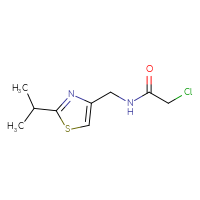 Chemical structure of 2-chloro-N-{[2-(propan-2-yl)-1,3-thiazol-4-yl]methyl}acetamide - CSSB00023138059