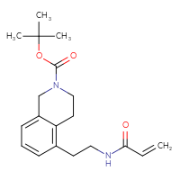 Chemical structure of tert-butyl 5-[2-(prop-2-enamido)ethyl]-1,2,3,4-tetrahydroisoquinoline-2-carboxylate - CSSB20977165586