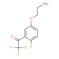 Chemical structure of 2-chloro-2,2-difluoro-1-(2-fluoro-5-propoxyphenyl)ethan-1-one - CSSB21103684623