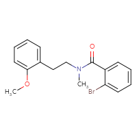 Chemical structure of 2-bromo-N-[2-(2-methoxyphenyl)ethyl]-N-methylbenzamide - CSSB00105540013