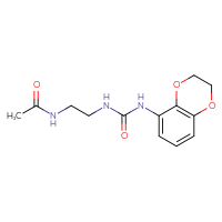 Chemical structure of N-(2-{[(2,3-dihydro-1,4-benzodioxin-5-yl)carbamoyl]amino}ethyl)acetamide - CSSB02028525259