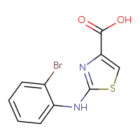 Chemical structure of 2-[(2-bromophenyl)amino]-1,3-thiazole-4-carboxylic acid - CSSB00012349114