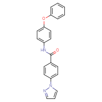 Chemical structure of N-(4-phenoxyphenyl)-4-(1H-pyrazol-1-yl)benzamide - CSSB00105734227