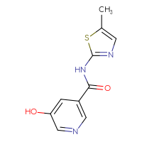 Chemical structure of 5-hydroxy-N-(5-methyl-1,3-thiazol-2-yl)pyridine-3-carboxamide - CSSB00005796178