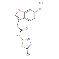 Chemical structure of 2-(6-methoxy-1-benzofuran-3-yl)-N-(5-methyl-1,3,4-thiadiazol-2-yl)acetamide - CSSB00026362259