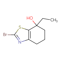 Chemical structure of 2-bromo-7-ethyl-4,5,6,7-tetrahydro-1,3-benzothiazol-7-ol - CSSB20845433919