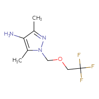 Chemical structure of 3,5-dimethyl-1-[(2,2,2-trifluoroethoxy)methyl]-1H-pyrazol-4-amine - CSSB00012349430