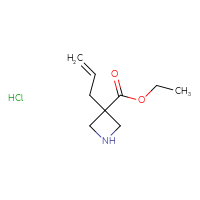 Chemical structure of ethyl 3-(prop-2-en-1-yl)azetidine-3-carboxylate hydrochloride - CSSB21043415228
